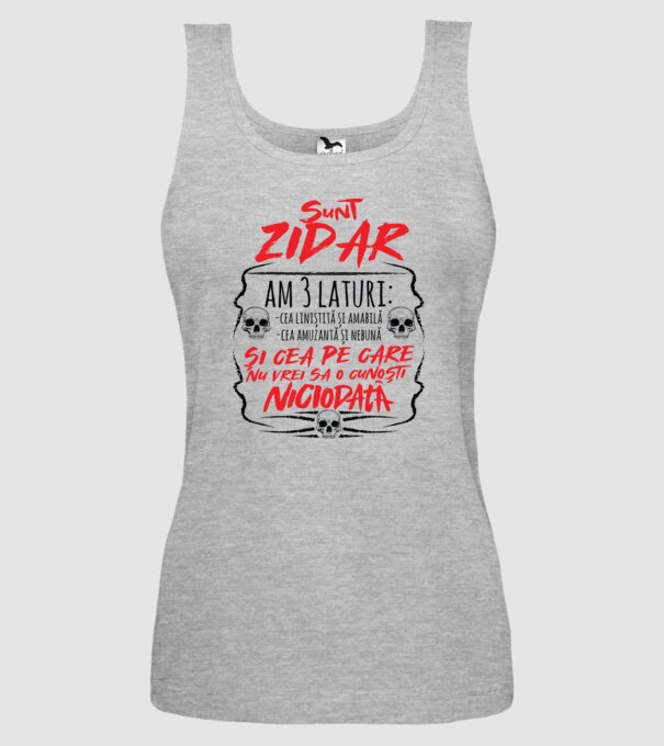 sunt zidar am 3 laturi model gri pe tricou