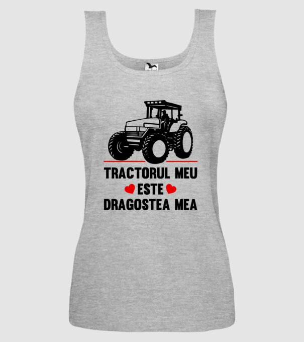 tractorul meu este dragostea mea model gri pe tricou