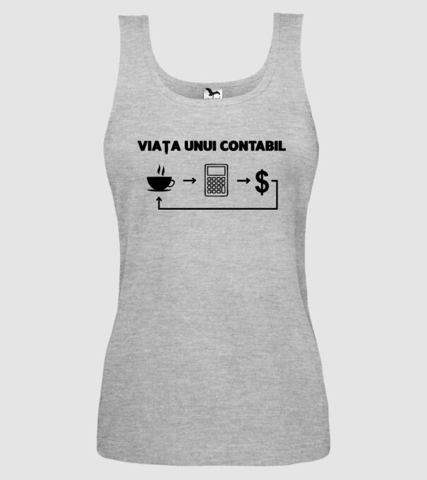 Viața unui contabil model gri pe tricou