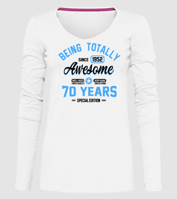 70 years of being totally awesome model alb pe tricou