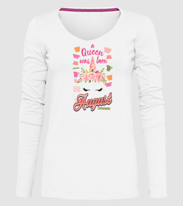 A queen was born in AUGUSZTUS model alb pe tricou