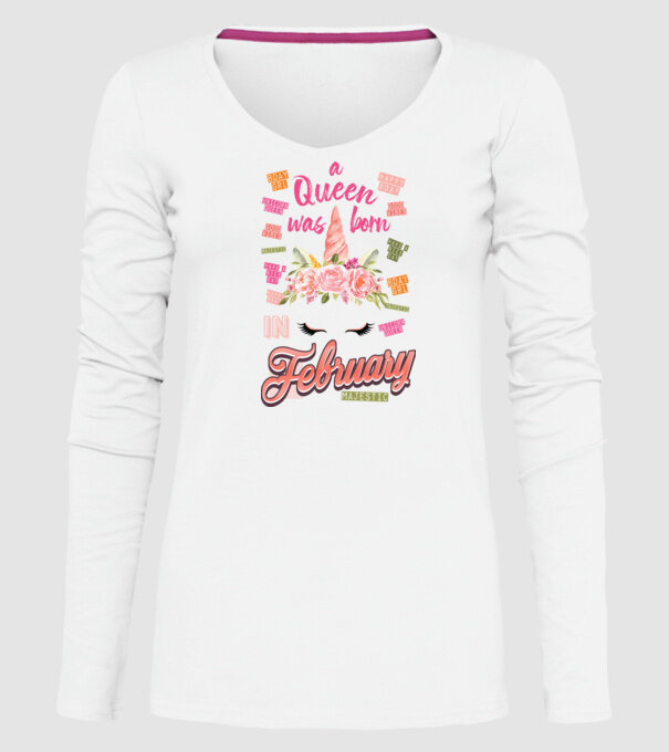 A queen was born in FEBRUÁR model alb pe tricou
