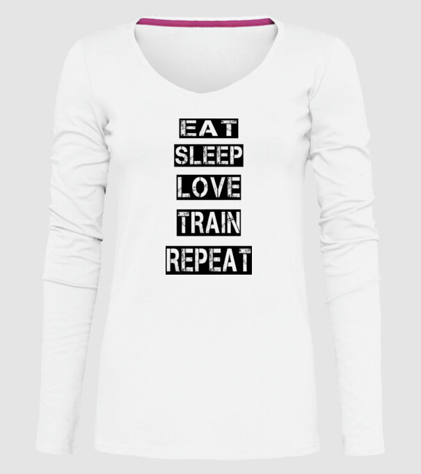 AET SLEEP LOVE TRAIN model alb pe tricou