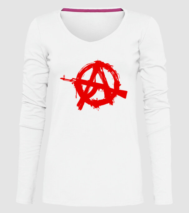 Akanarchy model alb pe tricou