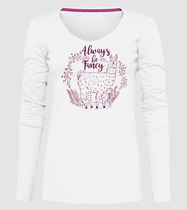 Always be fancy model alb pe tricou
