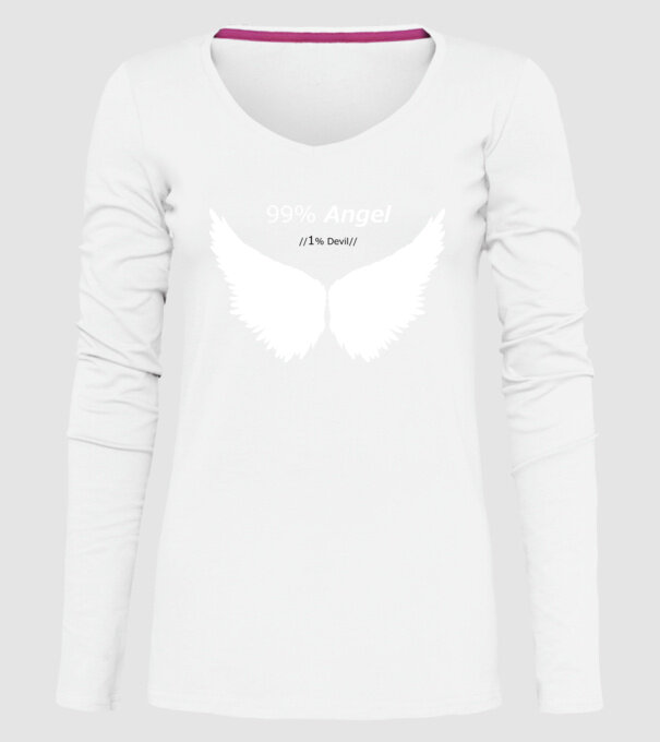 Angel model alb pe tricou