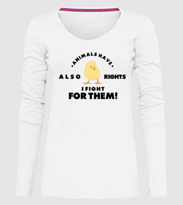 Animals also have rights model alb pe tricou