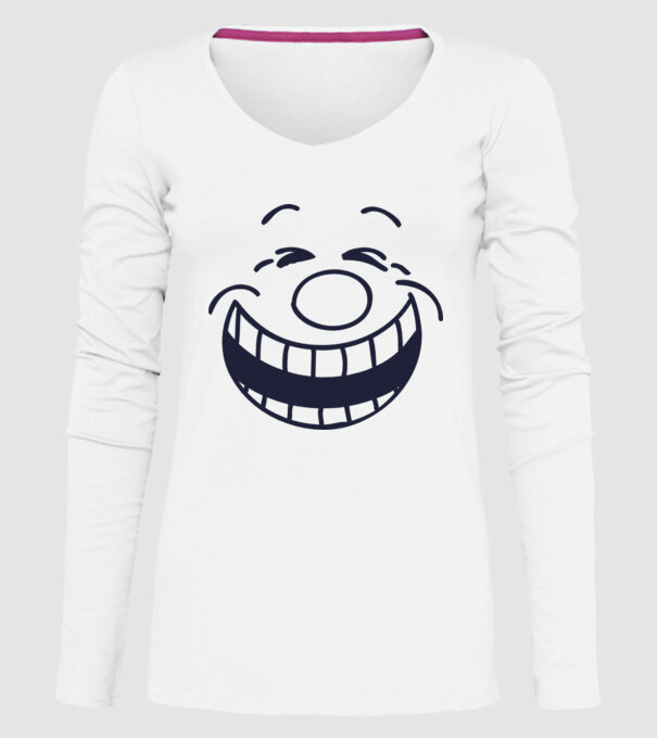 Funny Face Smiley model alb pe tricou