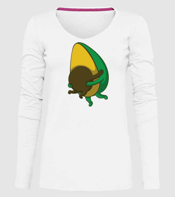 Avocado model alb pe tricou