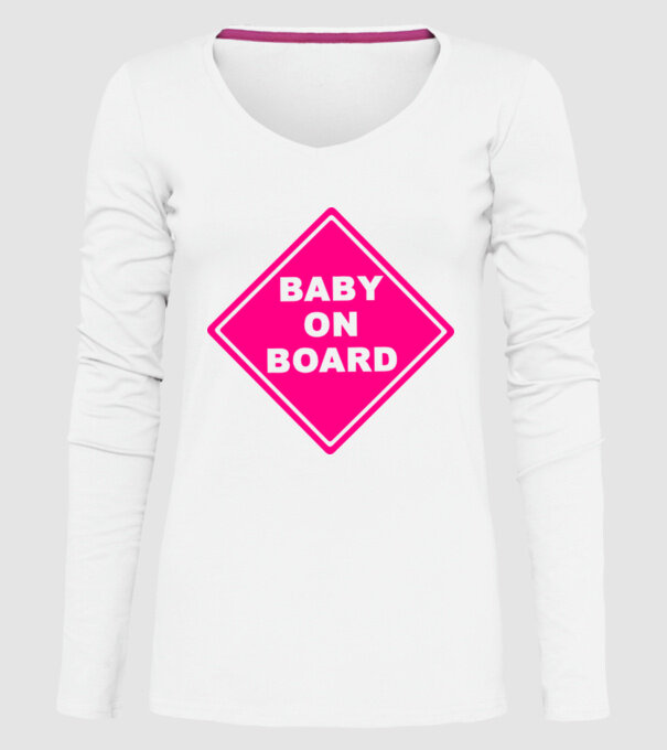 Baby on board model alb pe tricou