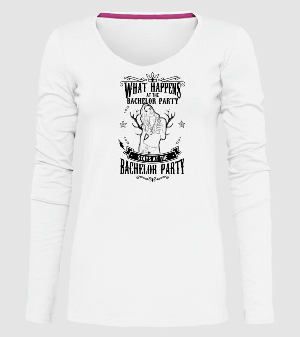 Bachelor party model alb pe tricou