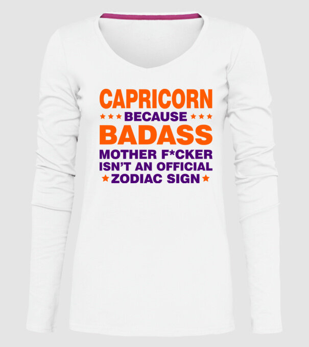 Badass zodiac CAPRICORN model alb pe tricou