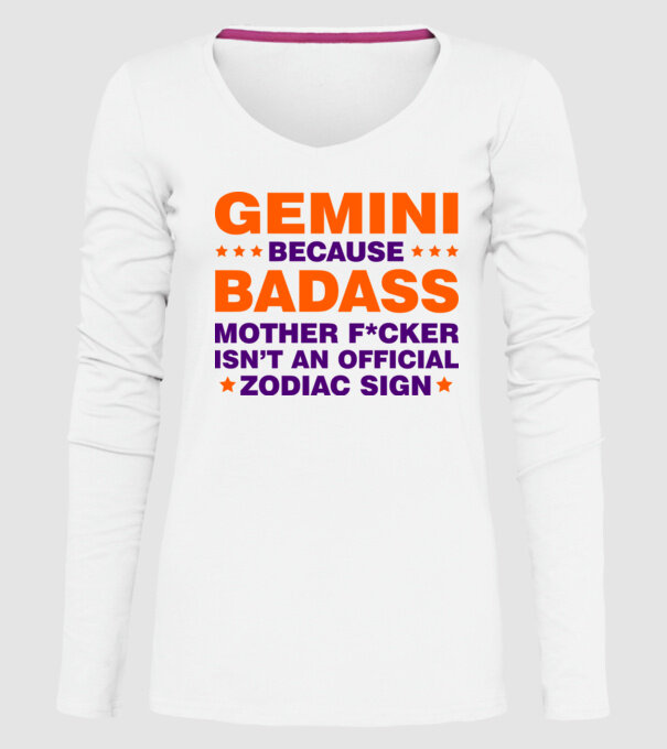 Badass zodiac GEMINI model alb pe tricou