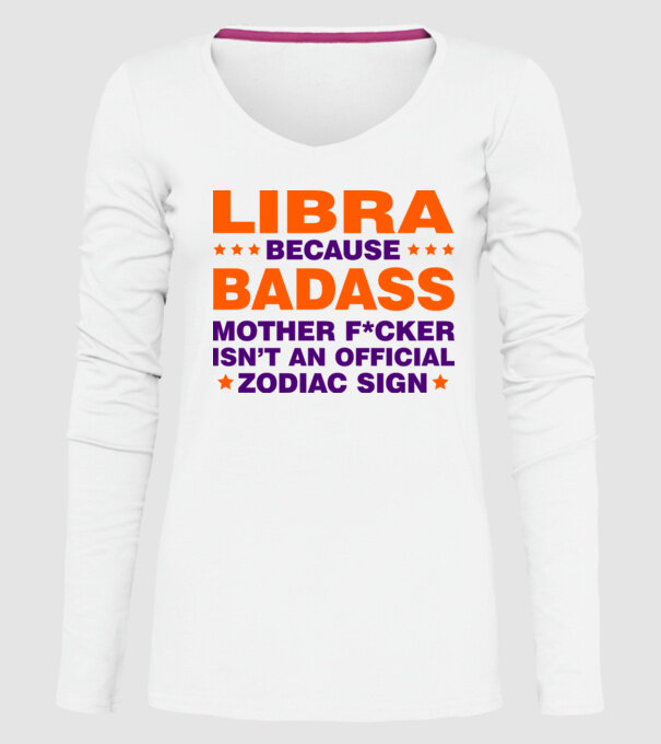 Badass zodiac LIBRA model alb pe tricou