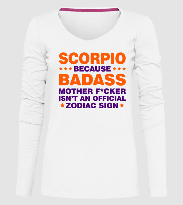 Badass zodiac SCORPIO model alb pe tricou