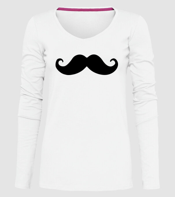 mustață1 model alb pe tricou