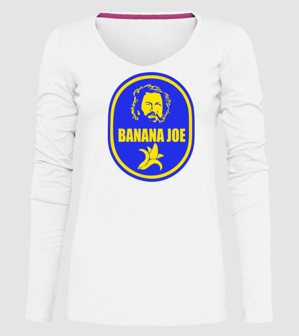 Banana Joe model alb pe tricou