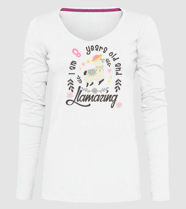 Birthday Llamazing 8 years old model alb pe tricou