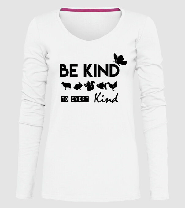 Be kind to every kind model alb pe tricou