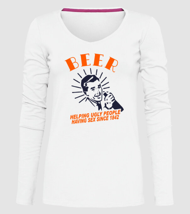 beeer model alb pe tricou