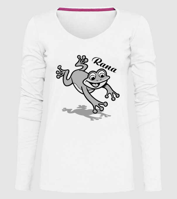 Frog model alb pe tricou