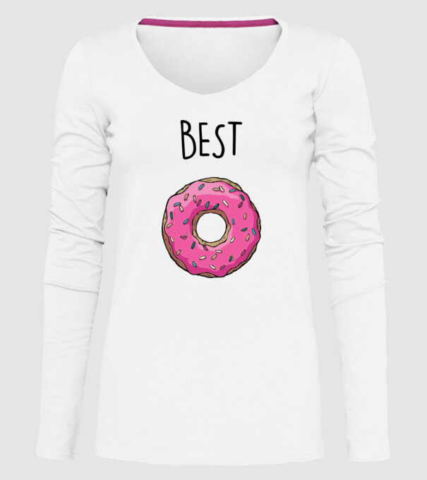 Best friends model alb pe tricou