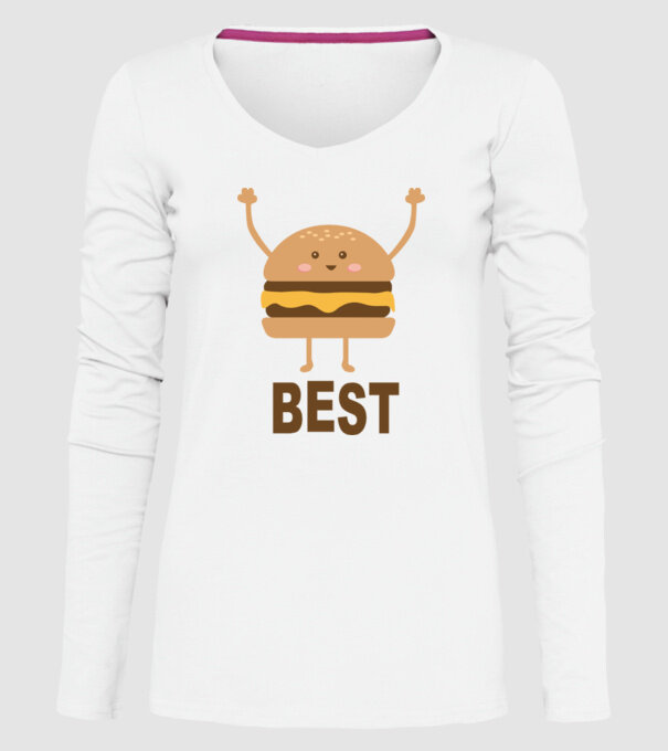Best hamburger model alb pe tricou