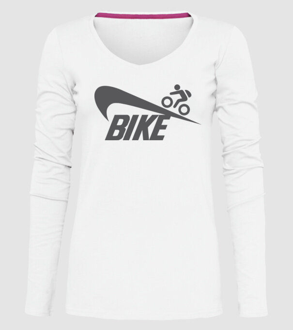 Bike logo model alb pe tricou