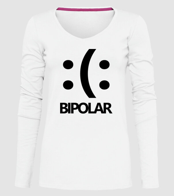 Bipolar model alb pe tricou