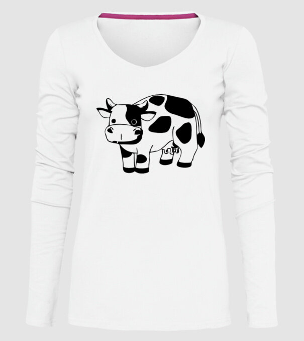 Vițel model alb pe tricou