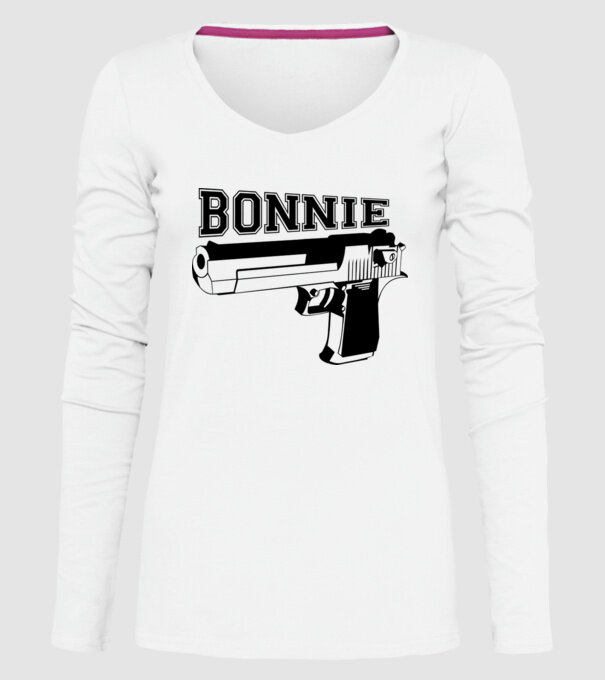 Bonnie model alb pe tricou