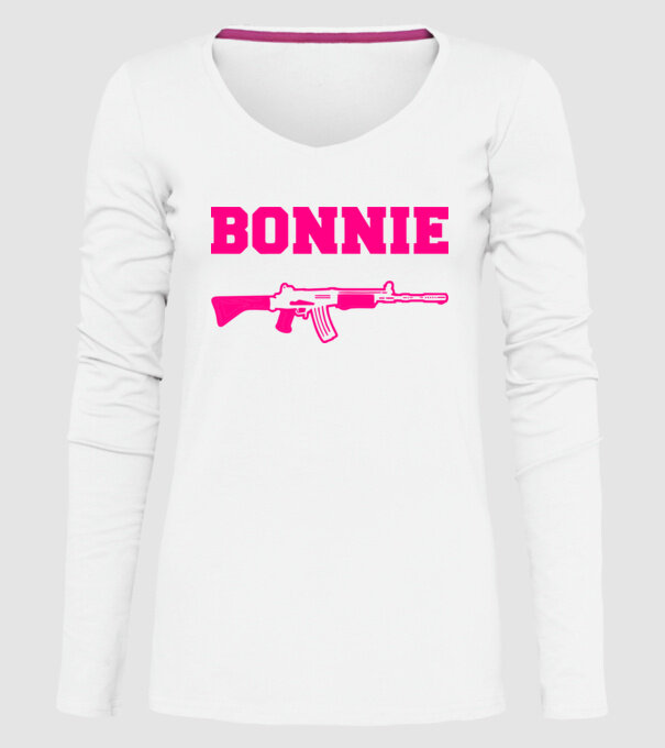 Bonnie model alb pe tricou