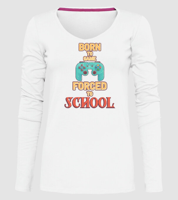 Born to game model alb pe tricou