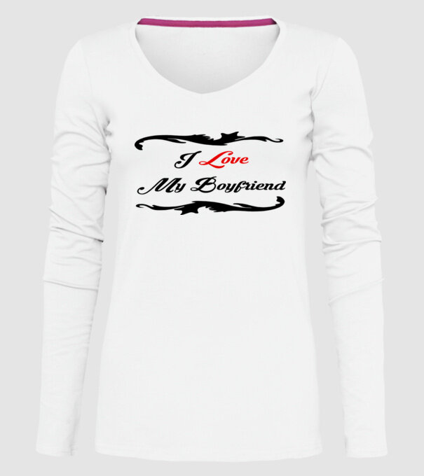 Boyfriend model alb pe tricou