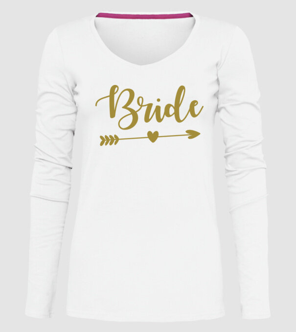 Bride model alb pe tricou