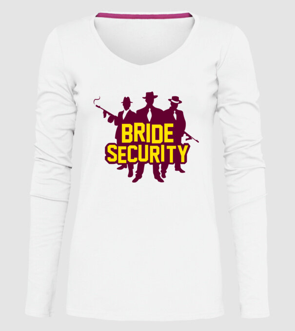 Bride Security model alb pe tricou