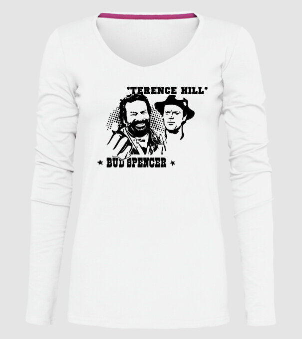 Bud Spencer Terence Hill model alb pe tricou