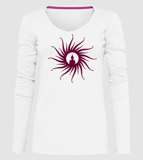 buddha circle model alb pe tricou
