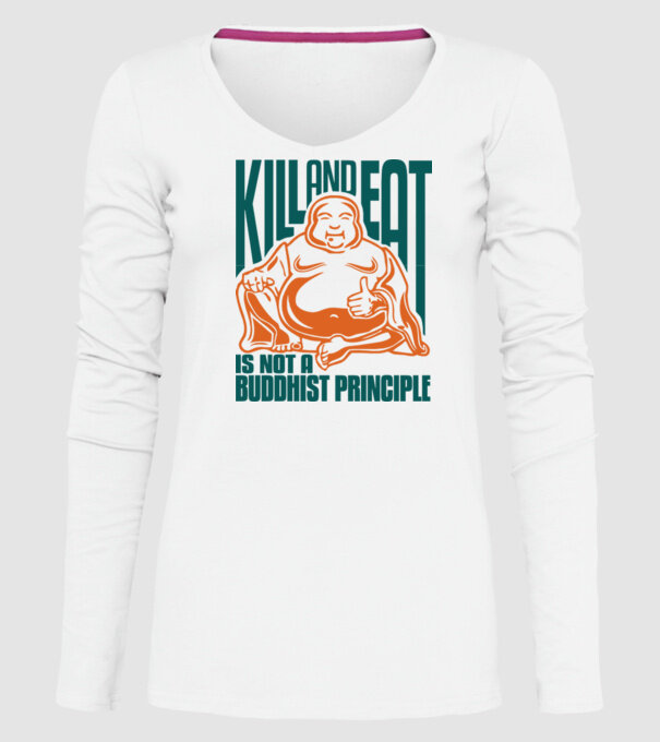 buddhist principle model alb pe tricou