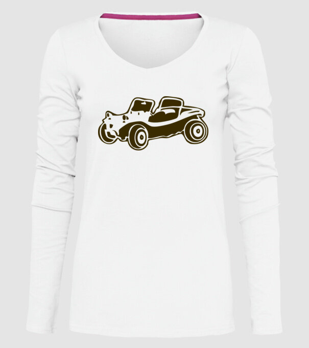 Buggy model alb pe tricou