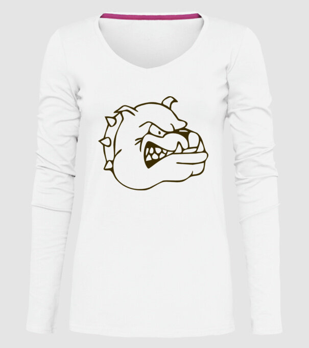 Bulldog model alb pe tricou
