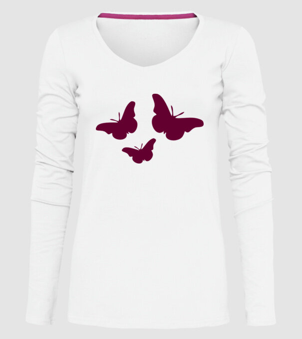 Butterflies model alb pe tricou
