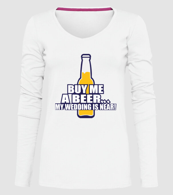 buy me a beer model alb pe tricou