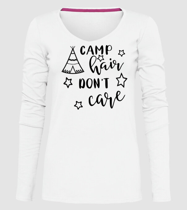 Camp hair teepee model alb pe tricou