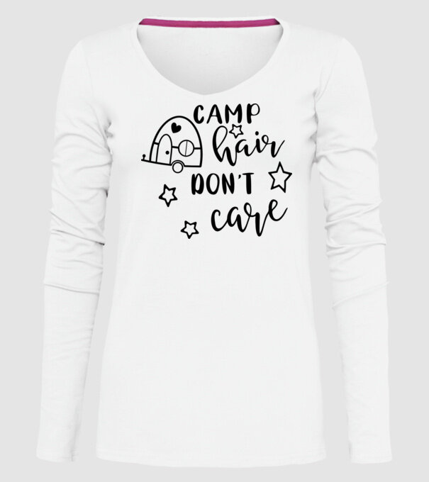 Camp hair trailer model alb pe tricou