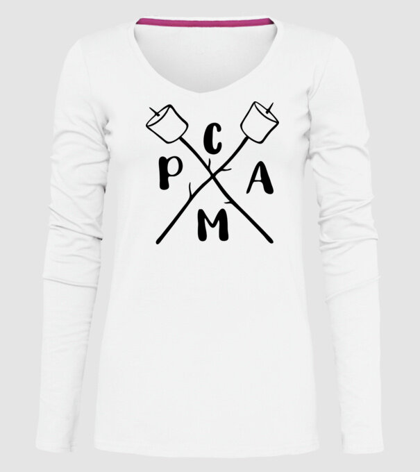 Camp marshmallow model alb pe tricou