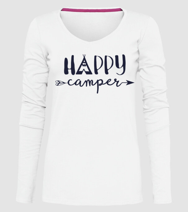 Camper tepee model alb pe tricou