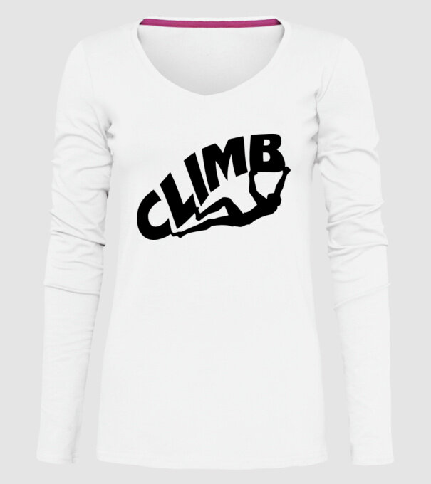 climb model alb pe tricou