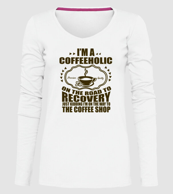 Coffeholic model alb pe tricou