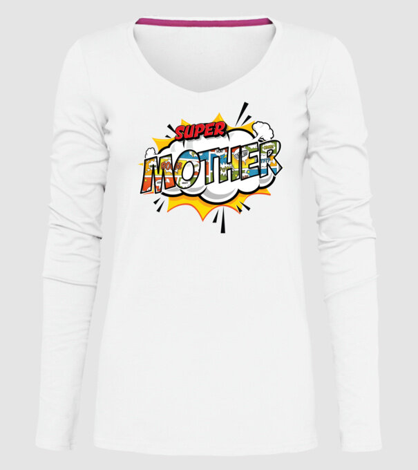 Comic Mother model alb pe tricou